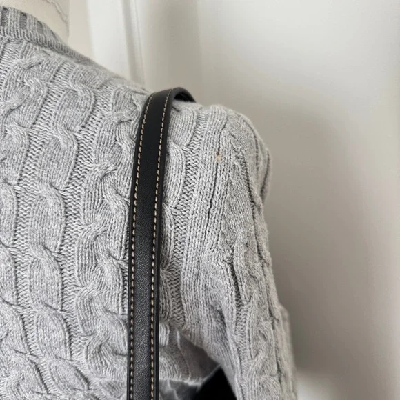 vintage grey cable knit crew sweater - Picture 7 of 8